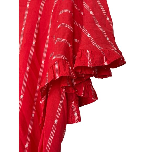 Anthropologie Maeve Aveiro Flutter Sleeve Button Down V Neck Blouse Size Large - Picture 6 of 12